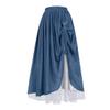 Mingyuezai Women's Renaissance Skirt Victorian Peasant Double-Layer Maxi Long Skirt(YMX2022019,XL) view 1