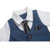 Jumpsuit Formal Boys Baby Gentleman Infant Clothes Button Romper Boys Outfits&Set Baby Boy Spring (Blue, 18-24 Months) view 2