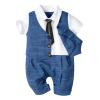 Jumpsuit Formal Boys Baby Gentleman Infant Clothes Button Romper Boys Outfits&Set Baby Boy Spring (Blue, 18-24 Months) view 3