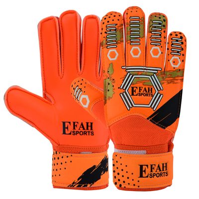 EFAH SPORTS Soccer Goalkeeper Gloves for Kids Boys Children Youth Football Goalie Gloves with Strong Grip Palms (Size 5, Orange/Golden)