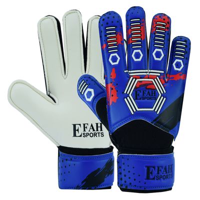 EFAH SPORTS Soccer Goalkeeper Gloves for Kids Boys Children Youth Football Goalie Gloves with Strong Grip Palms (Size 6, Blue/White)