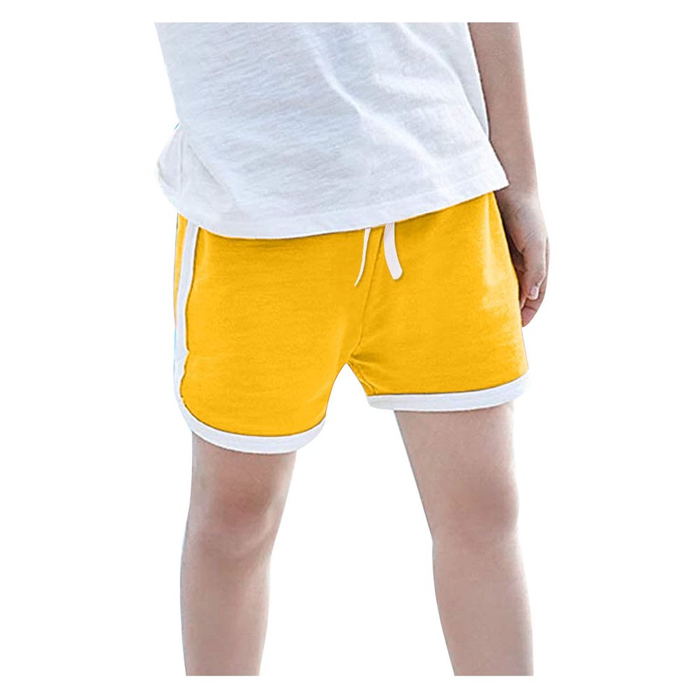 Solid Sports Athletic Kids Boy Workout Pants Shorts Baby Yoga Girl Running Girls Pants Girls Dance (Yellow, 0-6 Months)