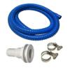 Premium 3/4 Inch Dia Bilge Pump Hose Kit, 6.5 ft Kinkfree Flexible PVC Hose, Thru Hull Fitting, 2 Stainless Steel Clamps, Blue view 1