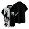 Vintage Bowling Shirts for Men Retro Stitched 1950s Rockabilly Relaxed Fit Tops Casual Short Sleeve Hawaiian Shirt White view 3