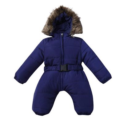 Hooded Coat Baby Warm Jacket Romper Boy Girl Jumpsuit Infant Outfit Winter Thick Boys Outfits&Set Winter (Blue, 70)