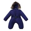 Hooded Coat Baby Warm Jacket Romper Boy Girl Jumpsuit Infant Outfit Winter Thick Boys Outfits&Set Winter (Blue, 70) view 1