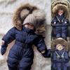 Hooded Coat Baby Warm Jacket Romper Boy Girl Jumpsuit Infant Outfit Winter Thick Boys Outfits&Set Winter (Blue, 70) view 2