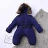 Hooded Coat Baby Warm Jacket Romper Boy Girl Jumpsuit Infant Outfit Winter Thick Boys Outfits&Set Winter (Blue, 70) view 4