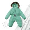 Boy Baby Coat Jumpsuit Warm Girl Winter Infant Jacket Outerwear Hooded Romper Boys Coat&Jacket Baby (Green, 0-3 Months) view 2