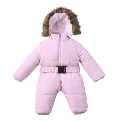Hooded Coat Baby Warm Jacket Romper Boy Girl Jumpsuit Infant Outfit Winter Thick Boys Outfits&Set Winter (Pink, 60)