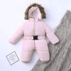 Hooded Coat Baby Warm Jacket Romper Boy Girl Jumpsuit Infant Outfit Winter Thick Boys Outfits&Set Winter (Pink, 60) view 3