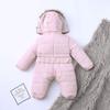 Hooded Coat Baby Warm Jacket Romper Boy Girl Jumpsuit Infant Outfit Winter Thick Boys Outfits&Set Winter (Pink, 60) view 4
