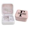 TEEAMORE Custom Travel Jewelry Box Storage Case Add Your Name Text Gift For Women Girls Makeup Organizer Powder (Design 03) view 1