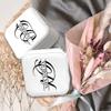 TEEAMORE Custom Travel Jewelry Box Storage Case Add Your Name Text Gift For Women Girls Makeup Organizer White (Design 02) view 3