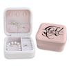 TEEAMORE Custom Travel Jewelry Box Storage Case Add Your Name Text Gift For Women Girls Makeup Organizer Powder (Design 02) view 1