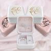 TEEAMORE Custom Travel Jewelry Box Storage Case Add Your Name Text Gift For Women Girls Makeup Organizer Powder (Design 02) view 3