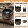 Camping Water Storage Container, Foldable Bucket with Handle, Portable Folding Bucket Wash Basin for Camp Traveling Hiking Fishing Boating Gardening (Camouflage), Foldable Bucket with Handle, view 3