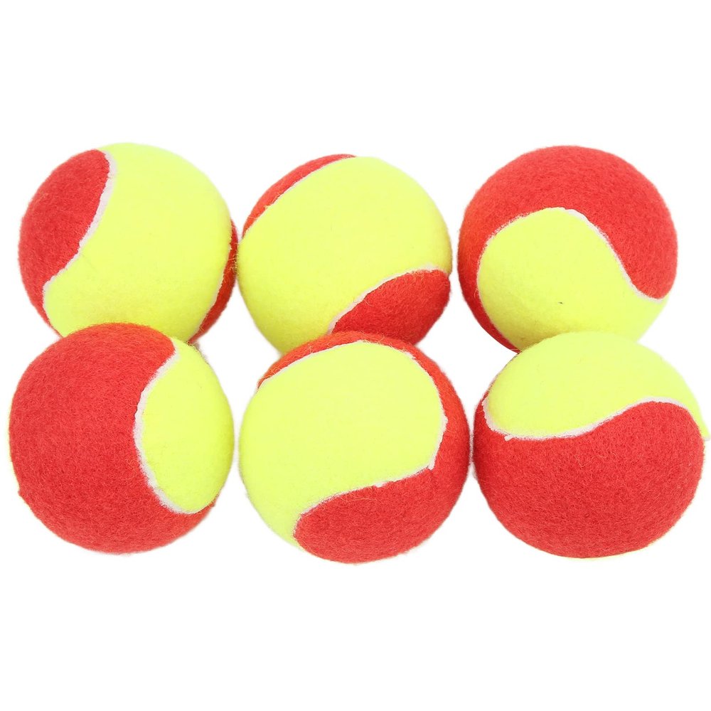 Folanda Kids Training Tennis Balls, 6Pcs Soft Elastic Youth Tennis Ball, Premium Plush Rubber Pressureless Training Exercise Tennis Balls for Beginners and Kids