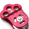 JOTOUCH Gray Climbing Pulley, 30KN/6613lbs Three Holes Single Pulley, Built-in Ball Bearing Climbing Pulley, Rock Climbing Pulley Fit for 13mm Rope Hauling, Rescue Applications, Zipline Sports Etc view 4