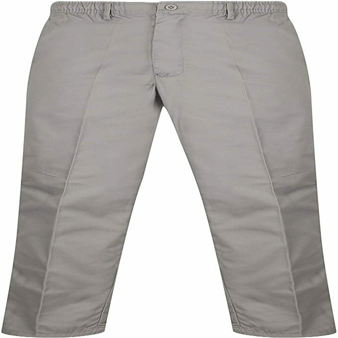 DIGITALSPOT Mens Elasticated Rugbi Trousers Adults Full Length Workwear Casual Smart Pants Grey