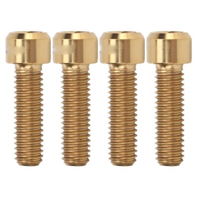 4Pcs M6 X 20mm Disc Brake Clamp Bolt, Alloy Disc Brake Fixed Screw for Moutain,Road Bike(Gold)