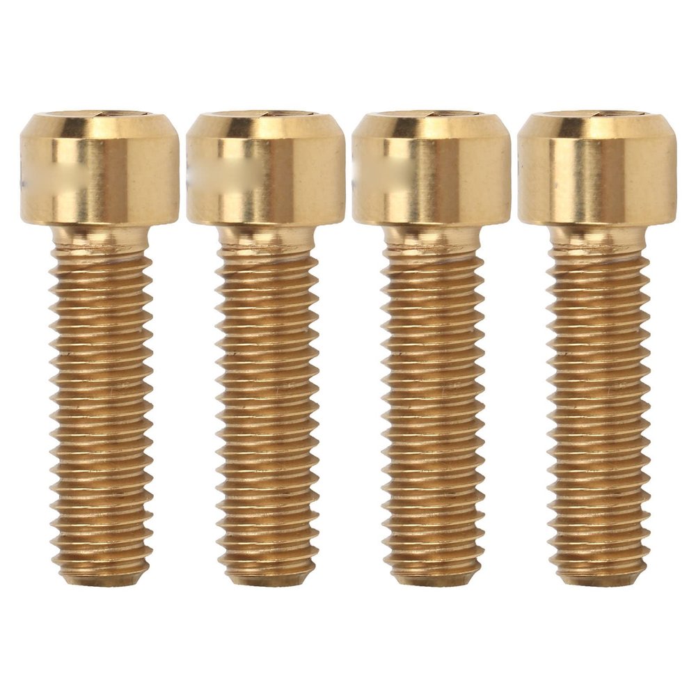 4Pcs M6 X 20mm Disc Brake Clamp Bolt, Alloy Disc Brake Fixed Screw for Moutain,Road Bike(Gold)