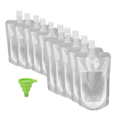 Juice Travel Plastic Bags Portable Collapsible Beverage Bag | Leakproof Foldable Water Carrier for Outdoor Hiking, Camping & Seed Storage | Food-Grade BPA-Free Liquid Container