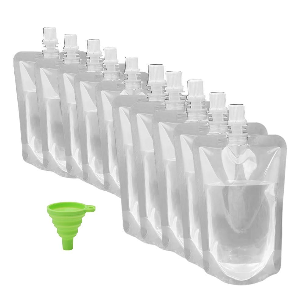 Juice Travel Plastic Bags Portable Collapsible Beverage Bag | Leakproof Foldable Water Carrier for Outdoor Hiking, Camping & Seed Storage | Food-Grade BPA-Free Liquid Container