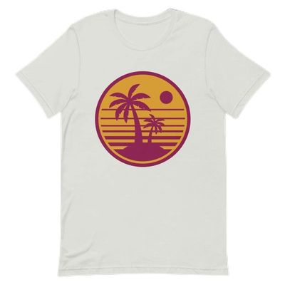 Retro Palm Tree Unisex t-Shirt Silver