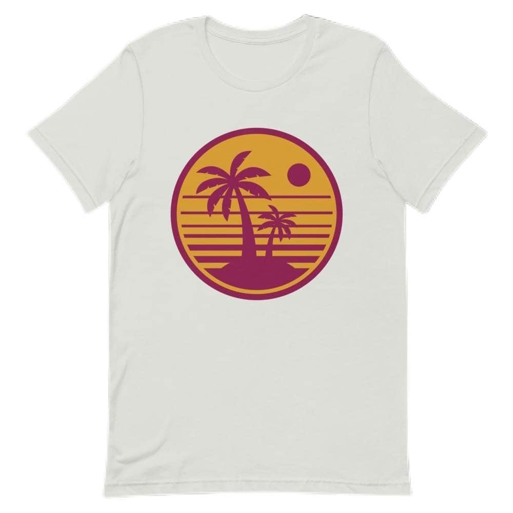 Retro Palm Tree Unisex t-Shirt Silver