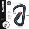 Rhino Produxs 12kN (2697 lbs) Heavy Duty Carabiner Clips, for Securing Pets, Outdoor, Camping, Hiking, Hammock, Dog Leash Harness, Keychains view 2