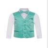Boy's Premium Solid Formal Vest - Necktie  Bow Tie Three Piece Set for Suits & Tuxedos - Many Colors (6, Aqua) view 1