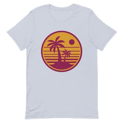 Retro Palm Tree Unisex t-Shirt Light Blue