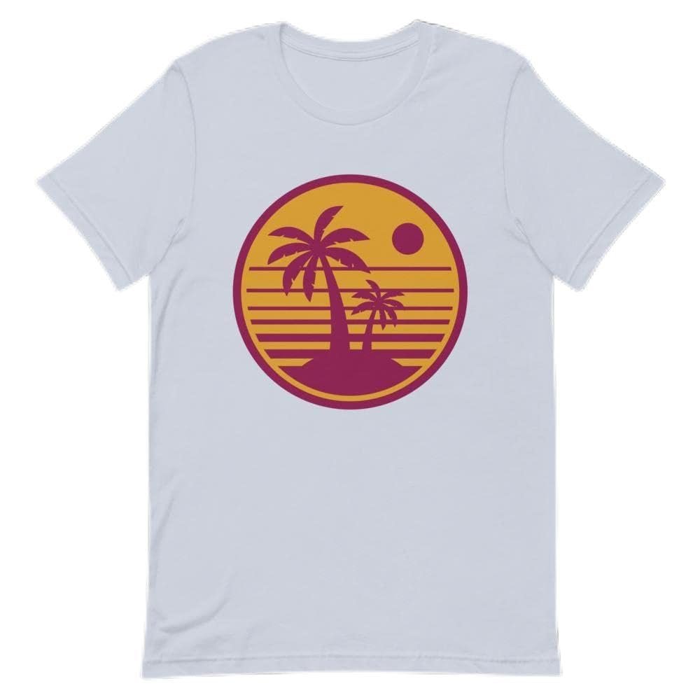 Retro Palm Tree Unisex t-Shirt Light Blue