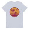 Retro Palm Tree Unisex t-Shirt Light Blue view 1