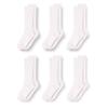 Amazon Essentials Unisex Kids' Casual Cotton Ribbed Knee High Socks, 6 Pairs, White, Large view 1