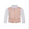 Boy's Premium Solid Formal Vest - Necktie  Bow Tie Three Piece Set for Suits & Tuxedos - Many Colors (10, Dusty Pink-Blush Pink) view 2