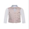 Boy's Premium Solid Formal Vest - Necktie  Bow Tie Three Piece Set for Suits & Tuxedos - Many Colors (12, Pearl Pink-Pale Pink) view 1