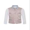 Boy's Premium Solid Formal Vest - Necktie  Bow Tie Three Piece Set for Suits & Tuxedos - Many Colors (12, Pearl Pink-Pale Pink) view 2
