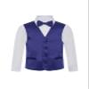 Boy's Premium Solid Formal Vest - Necktie  Bow Tie Three Piece Set for Suits & Tuxedos - Many Colors (6, Purple) view 1