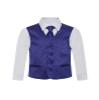 Boy's Premium Solid Formal Vest - Necktie  Bow Tie Three Piece Set for Suits & Tuxedos - Many Colors (6, Purple) view 2