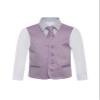 Boy's Premium Solid Formal Vest - Necktie  Bow Tie Three Piece Set for Suits & Tuxedos - Many Colors (10, Lilac-Lavender) view 2