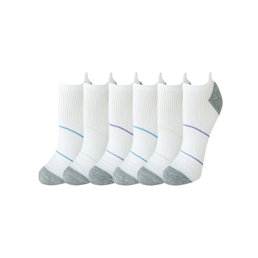 Amazon Essentials Women's Socks, Performance Zone Cushion, Athletic Tab, 6 Pairs, White, 6-9