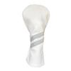 3pcs Golf Wood Head Covers Headcovers Set Includes Driver Headcover fits up to 460cc Drivers, Rotatable Golf Fairway Wood Headcover and Hybrid Head Cover (White| Grey Stripes) view 2