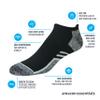Amazon Essentials Men's Low Cut Tab Socks - Performance Zone, Comfortable Cushion Athletic, 6 Pairs, Black/White, 8-12 view 2