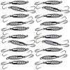 20pcs Fish WOW! 1/2oz Fishing Kast Spoon with a Treble Hook 0.5oz Fish Chrome Jig Bait Lures Holographic Laser Silver Tape Kast Master Style Champ Spoons view 1