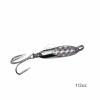 20pcs Fish WOW! 1/2oz Fishing Kast Spoon with a Treble Hook 0.5oz Fish Chrome Jig Bait Lures Holographic Laser Silver Tape Kast Master Style Champ Spoons view 3