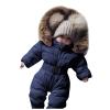 Outerwear Romper Coat Warm Infant Baby Jacket Snowsuit Girls Hooded Jumpsuit Girls Snow for Kids (Navy, 9-12 Months) view 1