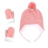Baby Toddler Kids Girls Hats and Gloves Set Winter Knit Earflap Beanie Mitten Warm Fleece Cap Shrimp Meal view 2