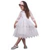 Clothes Party Toddler Kids Princess Pageant Baby Bowknot Dresses Flower Girls Lace Dress Girls Skater (White, 4-5 Years) view 1